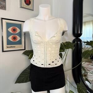Tiger Mist Kincade Top White Lace XS